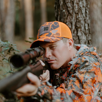 Blaze Orange Camo Hat