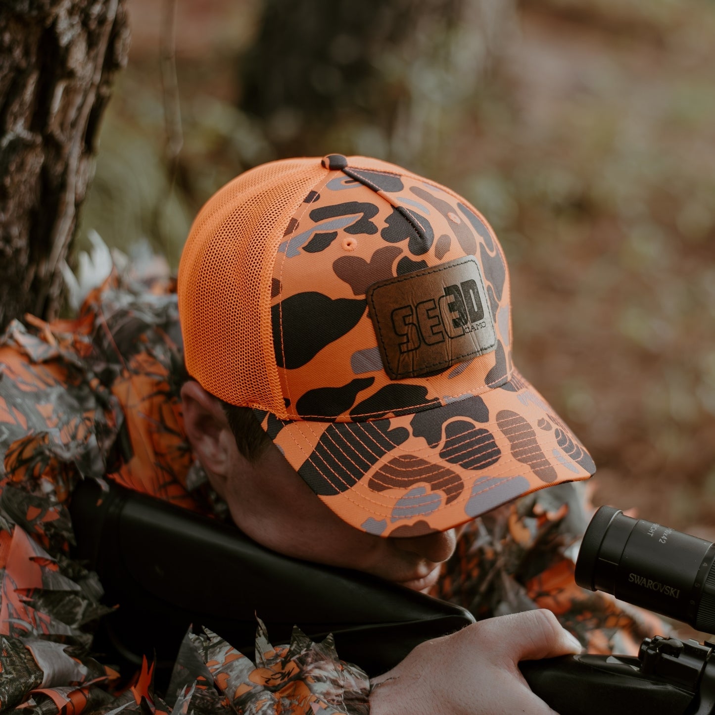 Blaze Orange Camo Hat